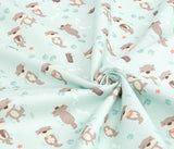 ベビーカワウソ柄生地、かわいい、子供用、裁縫、キルト、韓国製、半ヤード単位