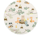 Forest Animals Fox Bear Raccoon patterned Fabric made in Korea by Half Yard DTP