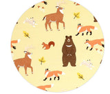 動物、キツネ、クマ、ウサギ、シカの柄の生地。韓国製。ハーフヤードDTP(デジタルテキスタイルプリント)