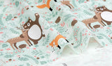 Forest Animals Patterned Fabric made in Korea by Half Yard Digital Textile Printing