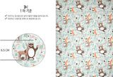 Forest Animals Patterned Fabric made in Korea by Half Yard Digital Textile Printing
