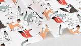 Fox Patterned Fabric, Cute, Kids, Sewing, Quilt made in Korea by Half Yard