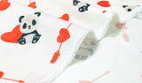 ラブハートのかわいいパンダ柄生地(韓国製、半ヤード)