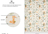 Forest Animals Fox Bear Raccoon patterned Fabric made in Korea by Half Yard DTP
