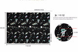 Universe Space Man planet Patterned  Fabric made in Korea by the Half Yard
