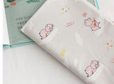 Pig printed Fabric made in Korea by the Half Yard