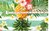 Tropical Fruit Flowers Pineapple Hibiscus patterned Fabric made in Korea by the Half Yard