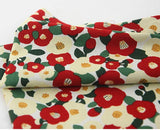 Camellia Flowers Patterned Fabric made in Korea by Half Yard Oxford