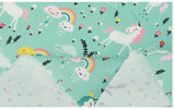 Rainbow Unicorn Patterned Fabric made in Korea by the Half Yard