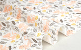 Meadow Flowers Cats Patterned Fabric made in Korea by the Half Yard