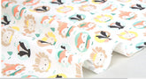 Circle Animals Patterned Fabric made in Korea by Half Yard Digital Textile Printing
