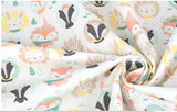 Circle Animals Patterned Fabric made in Korea by Half Yard Digital Textile Printing