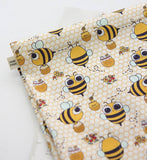 Animal) HoneyBee Character Fabric made in Korea by Half Yard