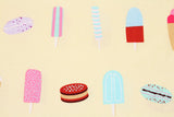 Icecream Macaron Popsicle tossed Fabric made in Korea by the Half Yard