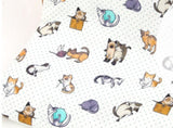 Cat Kitten Patterned Fabric made in Korea by Half Yard Digital Textile Printing