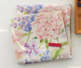 韓国製アジサイの花柄生地 半ヤード / 45 x 150cm 18" x 57.5"、コットンリネン