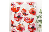 Watercolor Big Poppy Flowers patterned Fabric made in Korea by the Half Yard