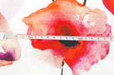 Watercolor Big Poppy Flowers patterned Fabric made in Korea by the Half Yard