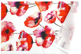 Watercolor Big Poppy Flowers patterned Fabric made in Korea by the Half Yard