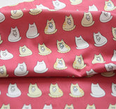 Cat Kitten Kitty printed Fabric, made in Korea by Half Yard