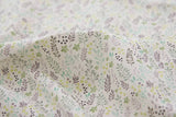 Herb Leaf Leaves patterned Fabric made in Korea by Half Yard / 45 X 140cm 18" X 55", Cotton Linen