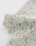 Herb Leaf Leaves patterned Fabric made in Korea by Half Yard / 45 X 140cm 18" X 55", Cotton Linen