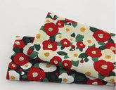 Camellia Flowers Patterned Fabric made in Korea by Half Yard Oxford