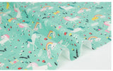 Rainbow Unicorn Patterned Fabric made in Korea by the Half Yard