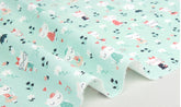 Dandy Cats Flowers Patterned Fabric made in Korea by Half Yard Digital Textile Printing