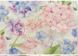 韓国製アジサイの花柄生地 半ヤード / 45 x 150cm 18" x 57.5"、コットンリネン