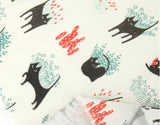 Black Cat Cats Fabric made in Korea by Half Yard