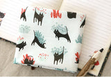 Black Cat Cats Fabric made in Korea by Half Yard