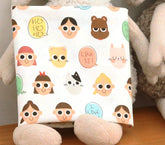 Animals Girls Face Fabric made in Korea by Half Yard