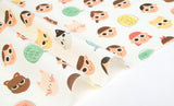 Animals Girls Face Fabric made in Korea by Half Yard