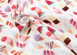 Popsicle Ice Cream Bar Candy Patterned Fabric made in Korea by the Half Yard DTP