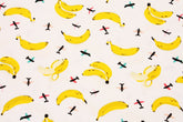 Banana tossed Fabric printed in Korea by the Half Yard DTP(Digital Textile Printing) Method