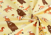 Animals Fox Bear Rabbit Deer patterned Fabric made in Korea by Half Yard DTP(Digital Textile Printing)