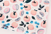 Peach Blueberry Fabric printed in Korea by the Half Yard