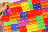 鮮やかなブロック柄の韓国製生地(半ヤード単位)