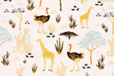 Safari Dreams Ostrich Giraffe Cheetah Fabric Camelot Fabric by the Half Yard