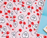 韓国製のハートチェリー生地(半ヤード)