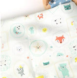 Animals Moon Star Sun Kids Patterned Fabric made in Korea by the Half Yard
