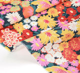 Retro Vintage Flowers Floral Patterned Fabric made in Korea by the Half Yard