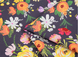 Bouquet Flowers Floral Patterned Fabric made in Korea by the Half Yard