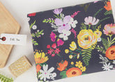 Bouquet Flowers Floral Patterned Fabric made in Korea by the Half Yard