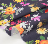 Bouquet Flowers Floral Patterned Fabric made in Korea by the Half Yard