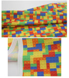 鮮やかなブロック柄の韓国製生地(半ヤード単位)