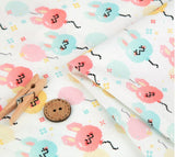 韓国製のバルーンラビットバニー柄生地(半ヤード単位)