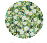 Petite Green White Flowers Floral Patterned Fabric made in Korea by the Half Yard