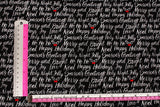 Scripts Writing Letters printed Fabric by Timeless Treasures Fabrics by the Half Yard
